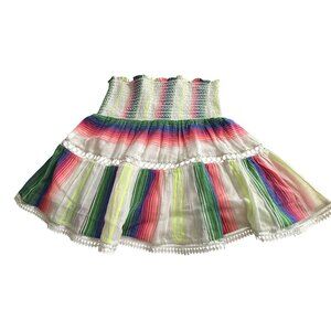La Plage Womens Cotton Smocked Skirt S Multicolor